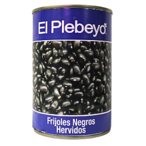 El Plebeyo Frijoles Negros Hervidos 425g