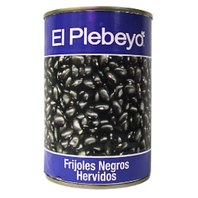 El Plebeyo Frijoles Negros Hervidos 425g