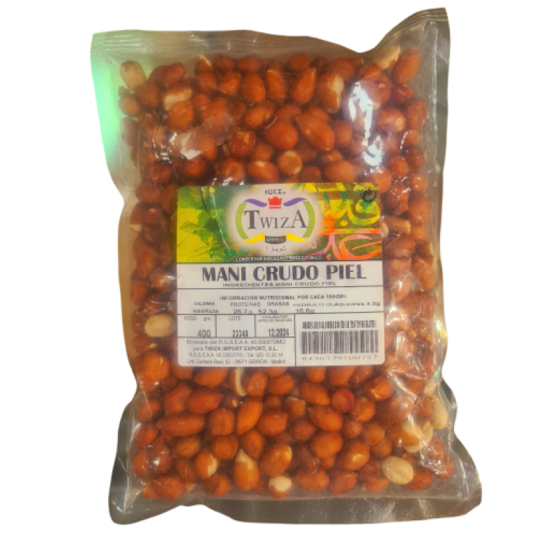 PEANUTS MANI CRUDO PIEL 400g